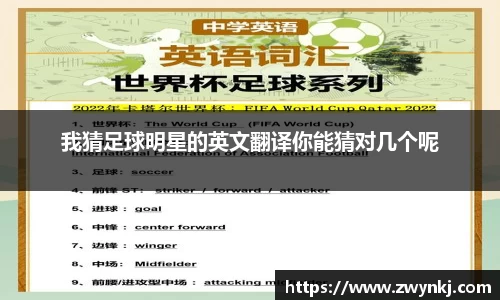 我猜足球明星的英文翻译你能猜对几个呢